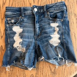 High waisted jean shorts size 0